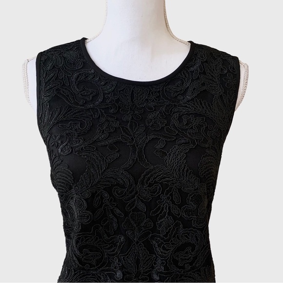 KARL LAGERFELD PARIS BLACK EMBROIDERED COCKTAIL DRESS - Picture 14 of 16